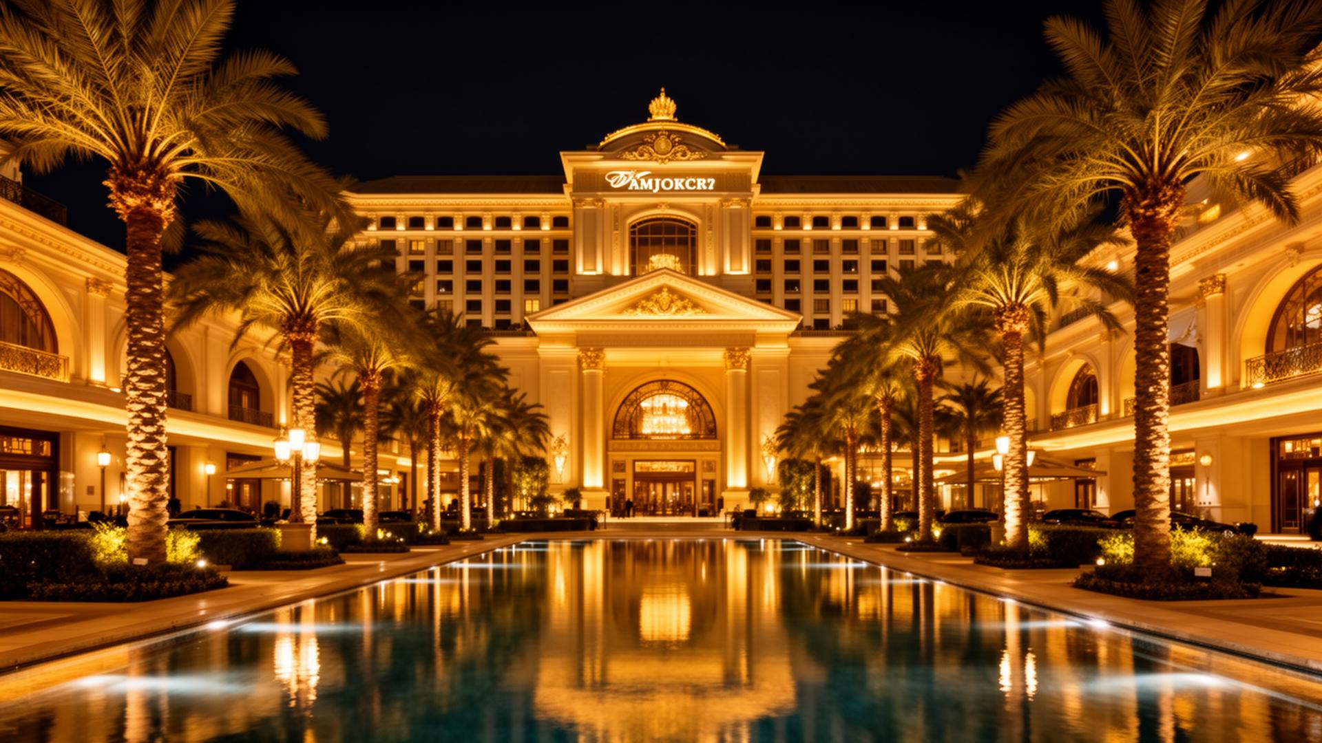 Luxury casino resort at night